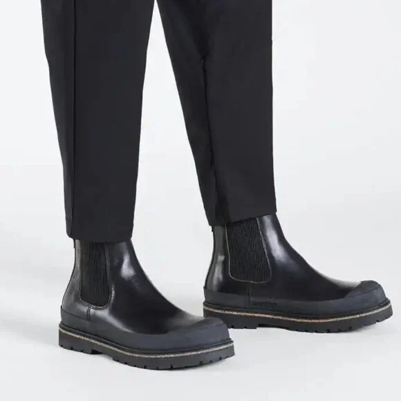 NEW BIRKENSTOCK Prescott‎ Slip On Boots Men Oiled Leather - Black EU 46 13-13.5